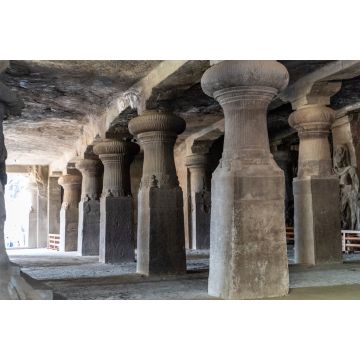 Lais Puzzle - Säulen in den Ruinen der Elephanta-Höhlen in Mumbai (Bombay) Indien auf der Insel Gharapuri - 2.000 Teile