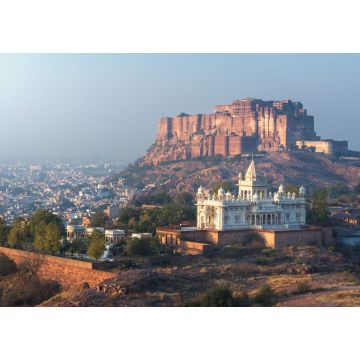 Lais Puzzle - Indien, Jodhpur, Stadtbild bei Sonnenuntergang von Blue City und Mehrangarh Fort, einem UNESCO-Weltkulturerbe mit Jaswant Thada im Vordergrund - 1.000 Teile