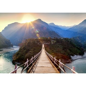 Lais Puzzle - Schöne Insel und Hängebrücke auf dem Weg nach Manali, Himachal Pradesh, Nordindien - 1.000 Teile
