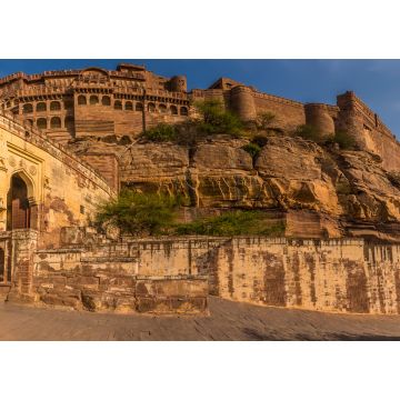 Lais Puzzle - Ein Panoramablick auf das Fort und die Altstadt oberhalb der blauen Stadt Jodhpur, Rajasthan, Indien, am späten Nachmittag - 1.000 Teile
