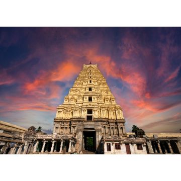 Lais Puzzle - Atemberaubende Aussicht auf den Sree Virupaksha-Tempel in Hampi am Ufer des Tungabhadra-Flusses, UNESCO-Weltkulturerbe, Karnataka, Indien - 1.000 Teile