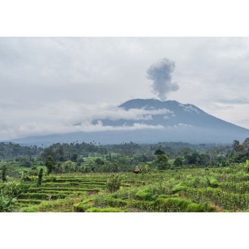 Lais Puzzle - Blick auf den Ausbruch des Vulkans Agung in der Nähe von Reisfeldern, Bali, Indonesien - 1.000 Teile