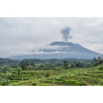 Lais Puzzle - Blick auf den Ausbruch des Vulkans Agung in der Nähe von Reisfeldern, Bali, Indonesien - 2.000 Teile