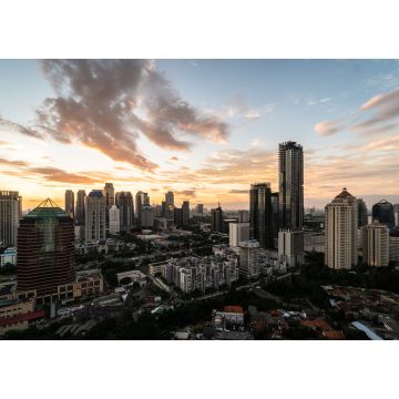 Lais Puzzle - Sonnenuntergang über dem Geschäftsviertel von Jakarta, Indonesien - 1.000 Teile