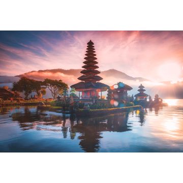 Lais Puzzle - Pura Ulun Danu Bratan, Hindu-Tempel auf Bratan See Landschaft mit Lens Flare bei Sonnenaufgang in Bali, Indonesien - 2.000 Teile