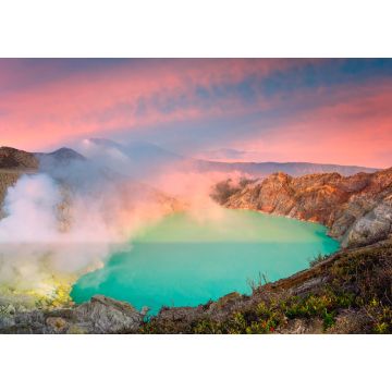 Lais Puzzle - Panorama-Landschaftsansicht des Kawah Ijen bei Sonnenaufgang. Die berühmteste Touristenattraktion in Indonesien - 1.000 Teile