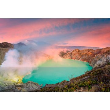 Lais Puzzle - Panorama-Landschaftsansicht des Kawah Ijen bei Sonnenaufgang. Die berühmteste Touristenattraktion in Indonesien - 2.000 Teile