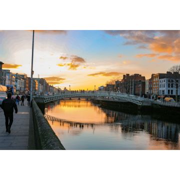 Lais Puzzle - Dublin bei Nacht mit der Ha'penny-Brücke und den Lichtern des Flusses Liffey - 2.000 Teile