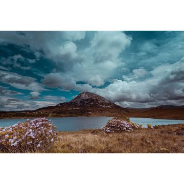 Lais Puzzle - Mount Errigal, Co. Donegal, Irland, Berg Errigal, Co. Donegal, Irland, spiegelt sich in einem blauen See, umgeben von Torfland im Nationalpark - 2.000 Teile