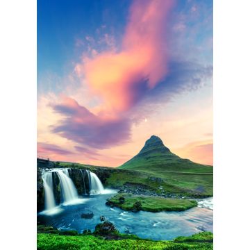 Lais Puzzle - Farbenfroher Sonnenaufgang am Wasserfall Kirkjufellsfoss. Erstaunliche Morgenszene in der Nähe des Kirkjufell-Vulkans, Island - 1.000 Teile
