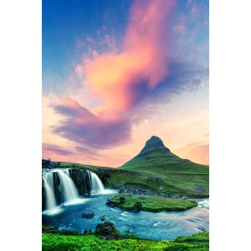 Lais Puzzle - Farbenfroher Sonnenaufgang am Wasserfall Kirkjufellsfoss. Erstaunliche Morgenszene in der Nähe des Kirkjufell-Vulkans, Island - 2.000 Teile
