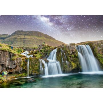 Lais Puzzle - Berühmtes Reiseziel in Island. Kirkjufell Wasserfälle bei Nacht - 1.000 Teile