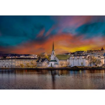 Lais Puzzle - Reikiavik, See Tjornin - Hraohleoslustöð ON - Fríkirkjan - 1.000 Teile