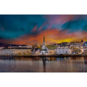 Lais Puzzle - Reikiavik, See Tjornin - Hraohleoslustöð ON - Fríkirkjan - 2.000 Teile