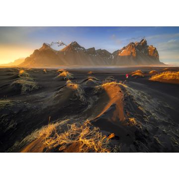 Lais Puzzle - Der Berg Vestrahorn mit schwarzen Lavadünen bei Sonnenuntergang, Stokksnes, Island - 1.000 Teile