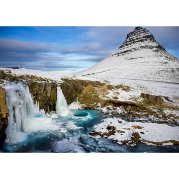 Lais Puzzle - Gefrorener Wasserfall mit dem Berg Kirkjufell auf der Halbinsel Snæfellsnes in Island - 1.000 Teile