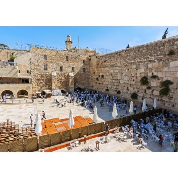Lais Puzzle - Betende Menschen an der Klagemauer. Sichtbare Teilung in zwei getrennte Bereiche - für Männer und für Frauen. Tempelberg, Jerusalem, Israel - 1.000 Teile