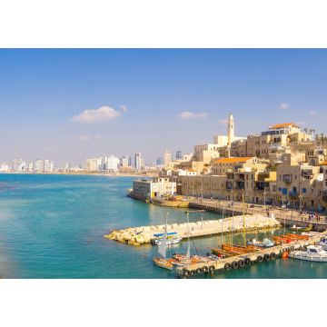 Lais Puzzle - Panoramablick auf den alten Stadthafen von Jaffa mit der modernen Skyline von Tel Aviv im Hintergrund - 1.000 Teile