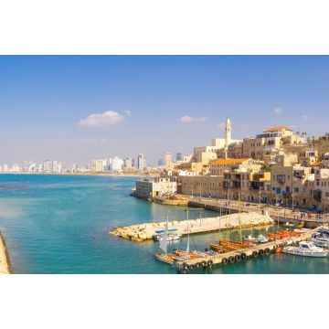 Lais Puzzle - Panoramablick auf den alten Stadthafen von Jaffa mit der modernen Skyline von Tel Aviv im Hintergrund - 2.000 Teile