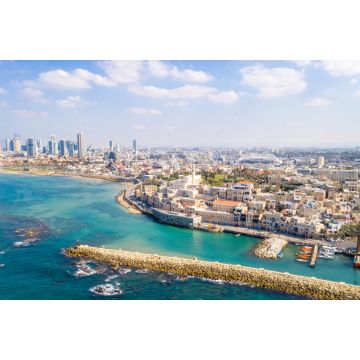 Lais Puzzle - Panoramablick auf den alten Hafen von Jaffa mit der modernen Skyline von Tel Aviv im Hintergrund - 2.000 Teile