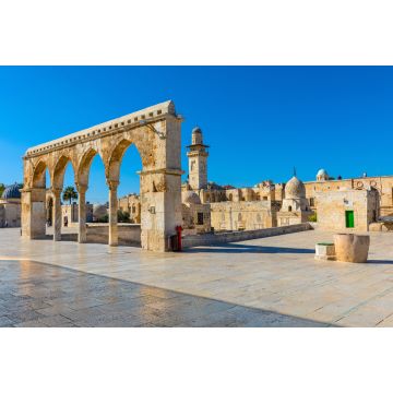 Lais Puzzle - Tempelberg mit Torbögen, die zum Felsendom, zur al-Aqsa-Moschee und zum Minarett Bab al-Silsila in der Altstadt von Jerusalem führen, Israel - 2.000 Teile