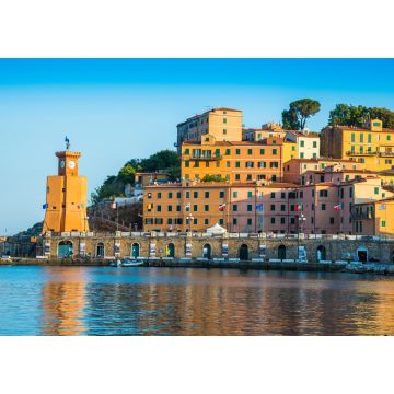 Lais Puzzle - Sonnenuntergangslicht, das die Leuchtturmarchitektur der Stadt Rio Marina beleuchtet - Insel Elba in Italien - 1.000 Teile