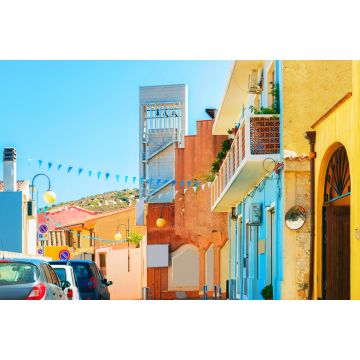 Lais Puzzle - Straße mit alten Häusern in Villasimius Cagliary, Provinz Südsardinien - 2.000 Teile