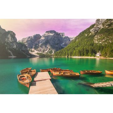 Lais Puzzle - Barche nel lago di Braies al tramonto, Südtirol - 2.000 Teile
