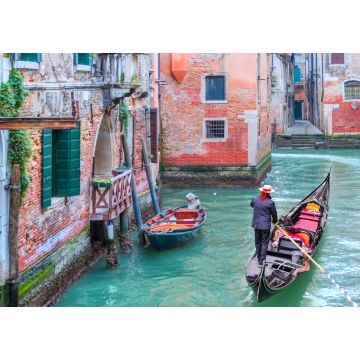 Lais Puzzle - Venezianischer Gondoliere, der eine Gondel durch die grünen Kanäle Venedigs stakt - 1.000 Teile