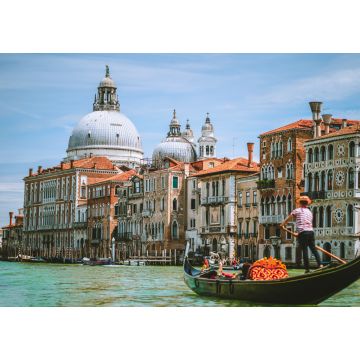 Lais Puzzle - Canal Grande, traditionelle Gondel und Basilika Santa Maria della Salute im Hintergrund, Venedig, Italien - 1.000 Teile