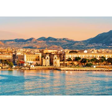 Lais Puzzle - Sonnenaufgang am Mittelmeer Sizilien Palermo Altstadt reflex - 1.000 Teile