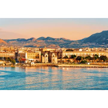 Lais Puzzle - Sonnenaufgang am Mittelmeer Sizilien Palermo Altstadt reflex - 2.000 Teile