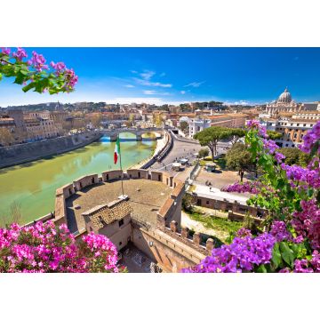 Lais Puzzle - Ewige Stadt Rom. Bunter Panoramablick über den Tiber und die historischen Wahrzeichen Roms - 1.000 Teile