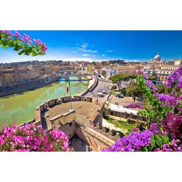 Lais Puzzle - Ewige Stadt Rom. Bunter Panoramablick über den Tiber und die historischen Wahrzeichen Roms - 2.000 Teile
