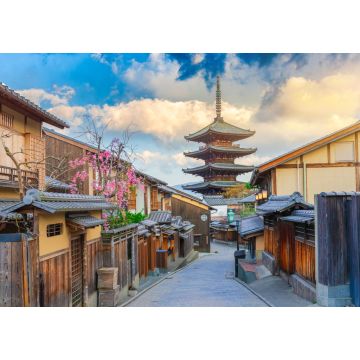 Lais Puzzle - Yasaka-Pagode und Sannen-Zaka-Straße mit Kirschblüte in Kyoto - 1.000 Teile