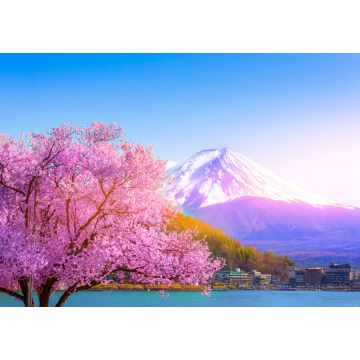 Lais Puzzle - Der Berg Fuji und die Kirschblüten, die vom Kawaguchiko-See in Yamanashi zu sehen sind - 1.000 Teile