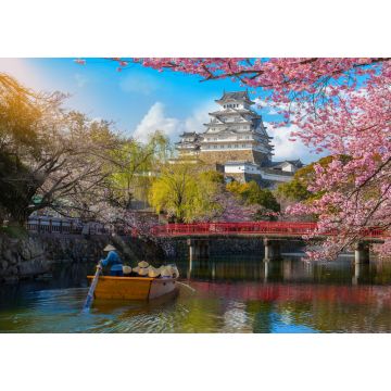 Lais Puzzle - Burg Himeji mit wunderschönen Kirschblüten, die Burg Himeji ist ein berühmter Aussichtspunkt für Kirschblüten in Osaka - 1.000 Teile