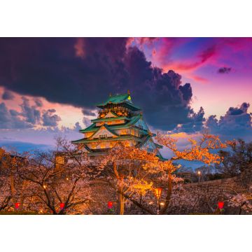 Lais Puzzle - Kirschblüte im Schloss von Osaka, Japan bei Nacht - 1.000 Teile