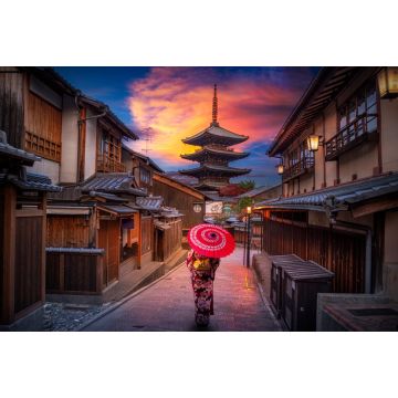 Lais Puzzle - Asiatische Frauen in traditionellen japanischen Kimonos bei der Yasaka-Pagode und in der Sannen Zaka-Straße in Kyoto, Japan - 2.000 Teile