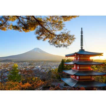 Lais Puzzle - Blick auf die rote Pagode Chureito und den Berg Fuji bei Sonnenuntergang - 1.000 Teile