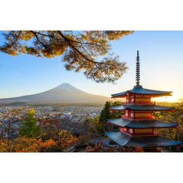 Lais Puzzle - Blick auf die rote Pagode Chureito und den Berg Fuji bei Sonnenuntergang - 2.000 Teile