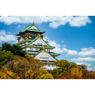 Lais Puzzle - Osaka Schloss schöne Attraktion alte Architektur Wahrzeichen Osaka Schloss im Herbst, Osaka City, Kansai - 2.000 Teile