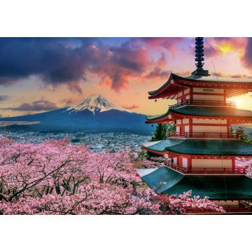 Lais Puzzle - Kirschblüten im Frühling, Chureito-Pagode und Fuji-Berg in Japan - 1.000 Teile