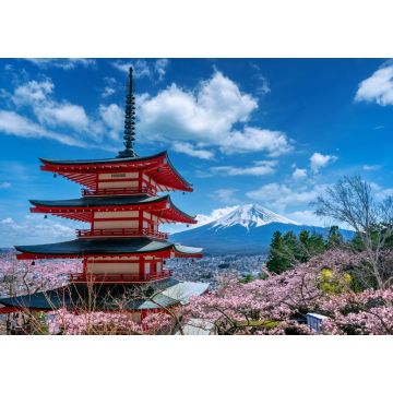 Lais Puzzle - Kirschblüten im Frühling, Chureito-Pagode und Fuji-Berg in Japan - 1.000 Teile