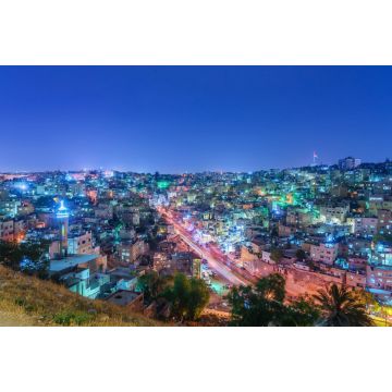 Lais Puzzle - Stadtbild von Amman in der Abenddämmerung, Panoramablick vom Zitadellenhügel. Hauptstadt von Jordanien - 2.000 Teile