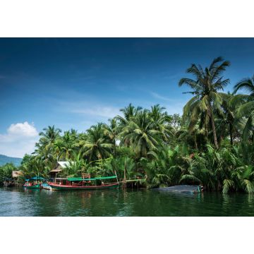 Lais Puzzle - Traditionelles Dschungelboot an der Anlegestelle am Tatai-Fluss in Kambodscha - 1.000 Teile