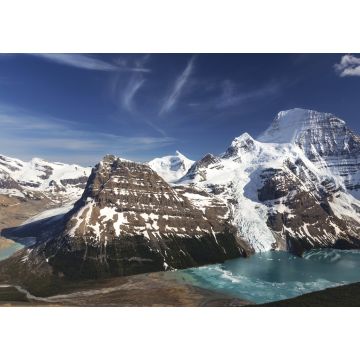 Lais Puzzle - Panoramablick auf den weit entfernten Mount Robson und die verschneiten Gipfel der Rocky Mountains über dem Berg Lake im Jasper National Park in British Columbia, Kanada - 1.000 Teile