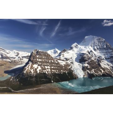 Lais Puzzle - Panoramablick auf den weit entfernten Mount Robson und die verschneiten Gipfel der Rocky Mountains über dem Berg Lake im Jasper National Park in British Columbia, Kanada - 2.000 Teile