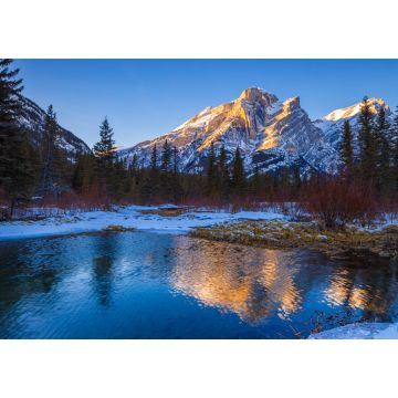 Lais Puzzle - Mount Kidd, ein Berg in Kananaskis in den kanadischen Rocky Mountains, Alberta, Kanada, und der Kananaskis River im Winter - 1.000 Teile