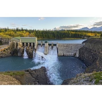 Lais Puzzle - Horseshoe Falls Damm am Bow River, Rocky Mountains Vorgebirge westlich von Calgary. Das massive Betonbauwerk war die erste größere Wasserkraftanlage in Alberta, Kanada - 2.000 Teile